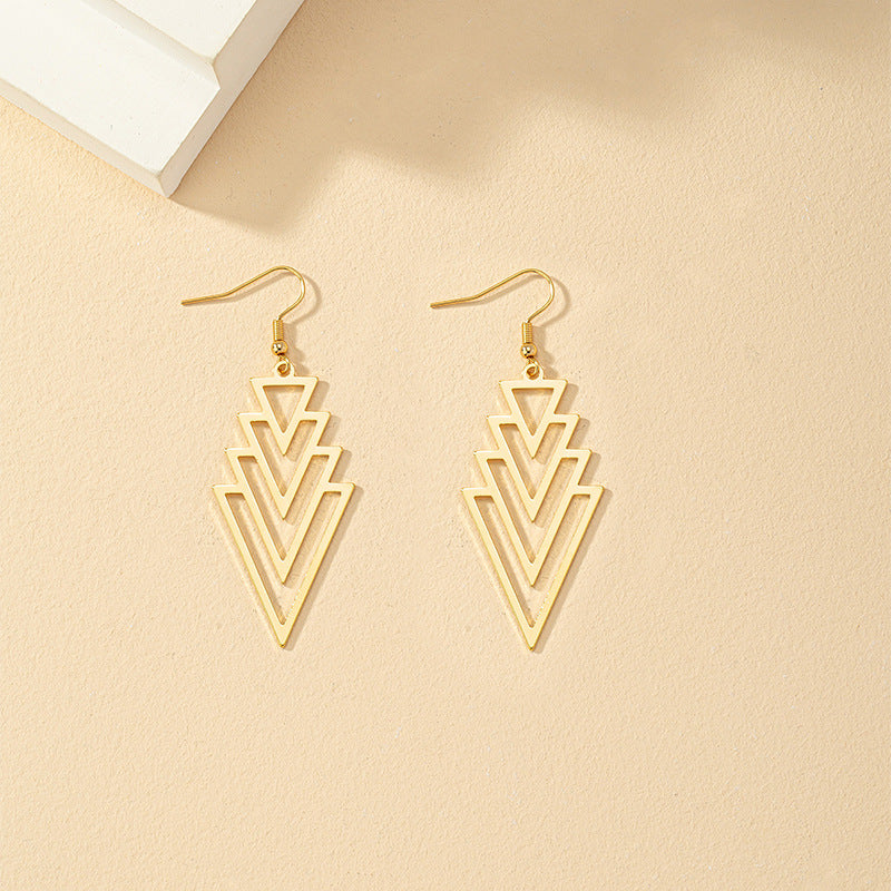 Stylish Metal Geometric Long Earrings - Vienna Verve Collection