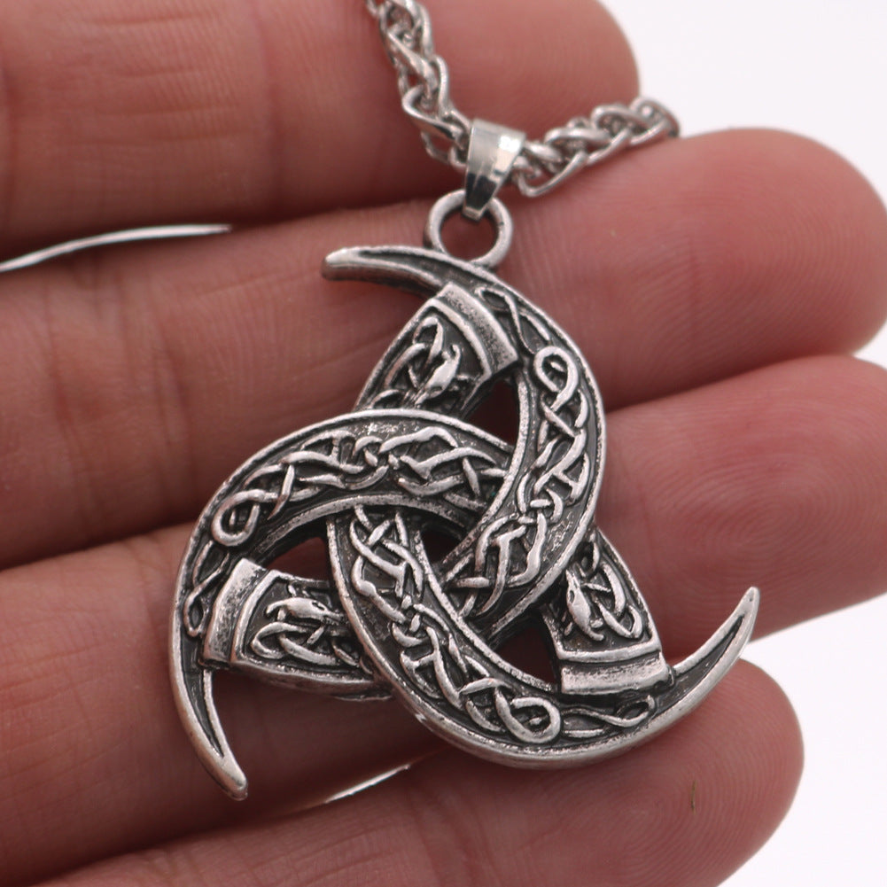 Mythical Viking Odin Horn and Dragon Pendant Necklace for Men