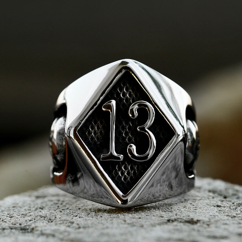 Nordic Retro Titanium Steel Hip-Hop Skull Ring for Men - Cross-Border Wholesale 13 Sizes Available