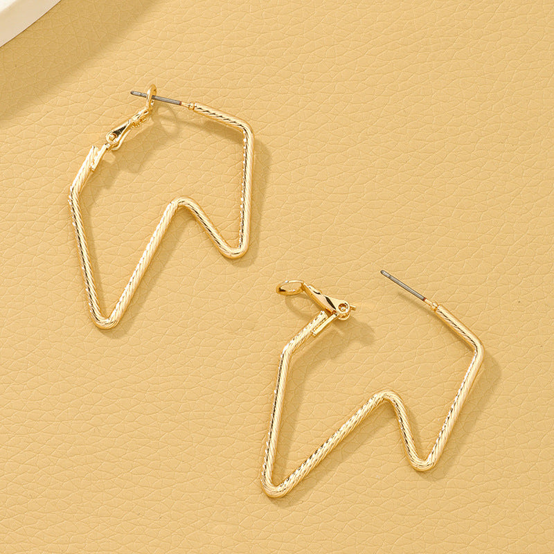 Lightning Strike Geometric Metal Earrings - Vienna Verve Collection