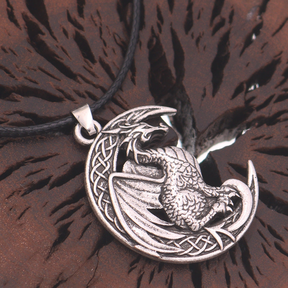 Dragon Hollow Pendant Necklace for Men - European and American Retro Style