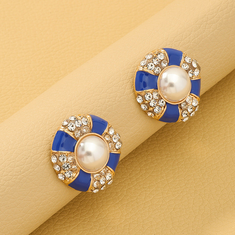 Vintage Korean Style Round Alloy Earrings - Vienna Verve Collection