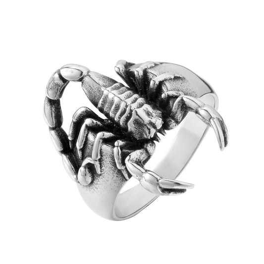 Personalized Retro Scorpion Titanium Steel Ring for Men – European and American Style, Wholesale Jewelry