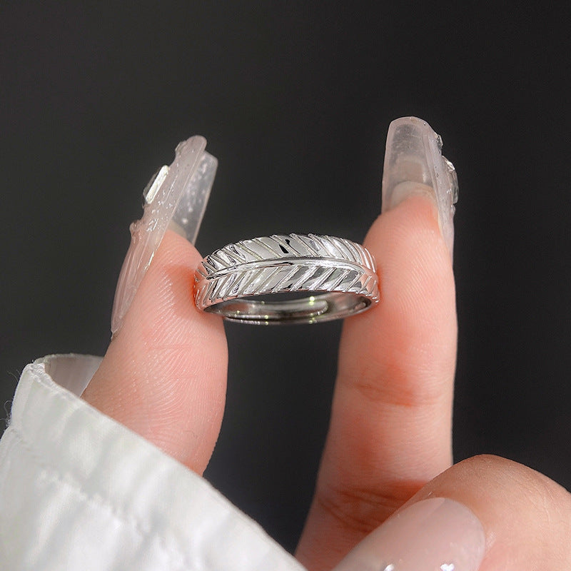 Cupid's Feather Opening Sterling Silver Ring