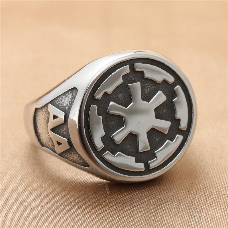 Titanium Steel Rudder Ring - Retro Trendy Men's Accessory for Modern Adventurers