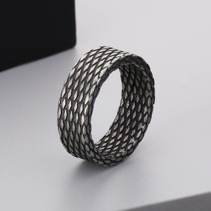 Versatile Rhombus Stainless Steel Men's Ring - Trendy Japanese and Korean Design for Everyday Wear