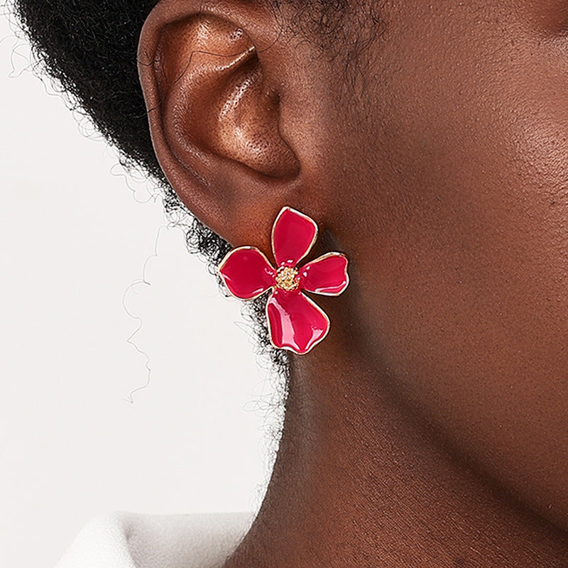 Dopamine Flower Metal Drop Earrings Set - Vienna Verve Collection