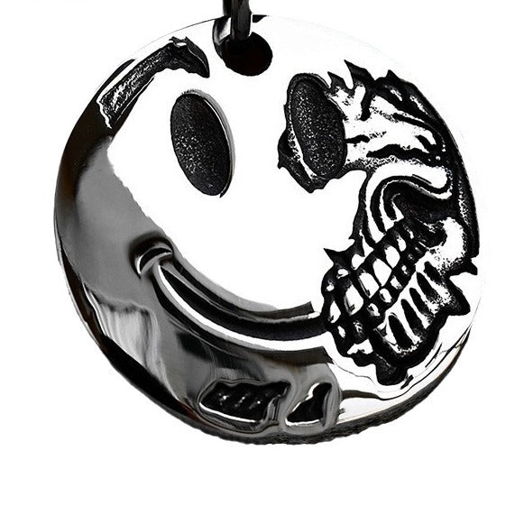 Retro Domineering Smiley Face Skull Pendant in Titanium Steel for Men