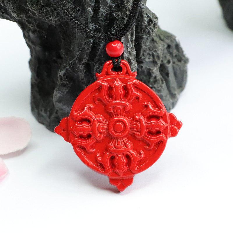 Red Sand Vajra Pestle Pendant in Sterling Silver