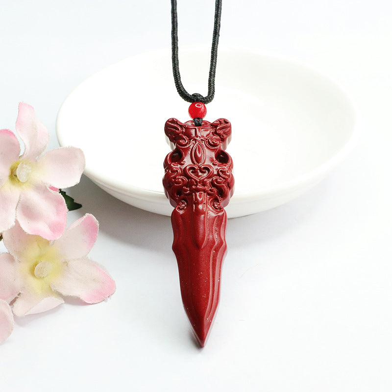 Cinnabar Pendant Purple Gold Sand Sword Pendant