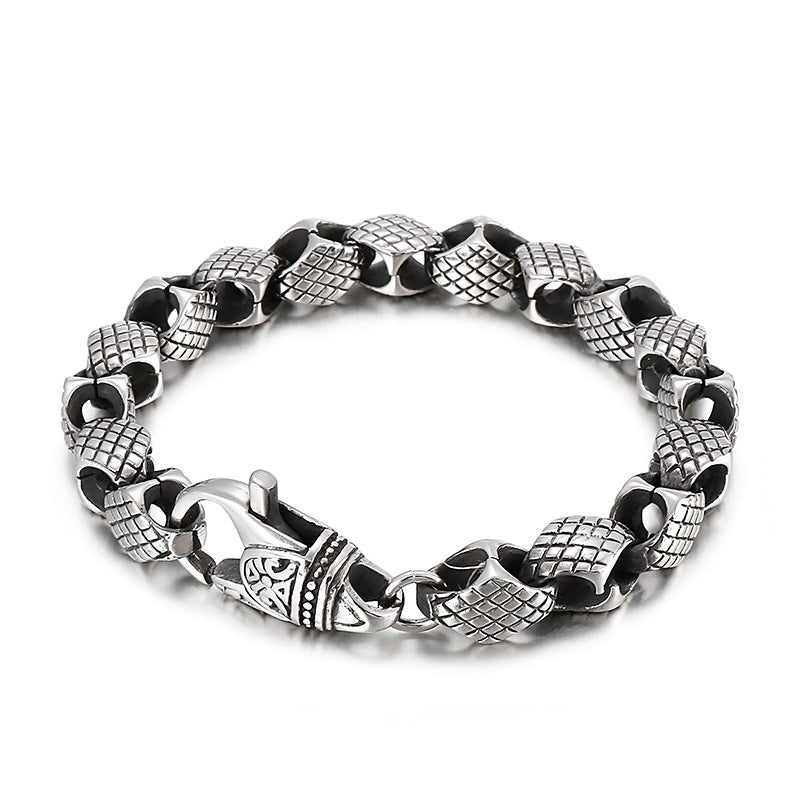 Vintage-Inspired Geometric Men's Punk Titanium Steel Bracelets