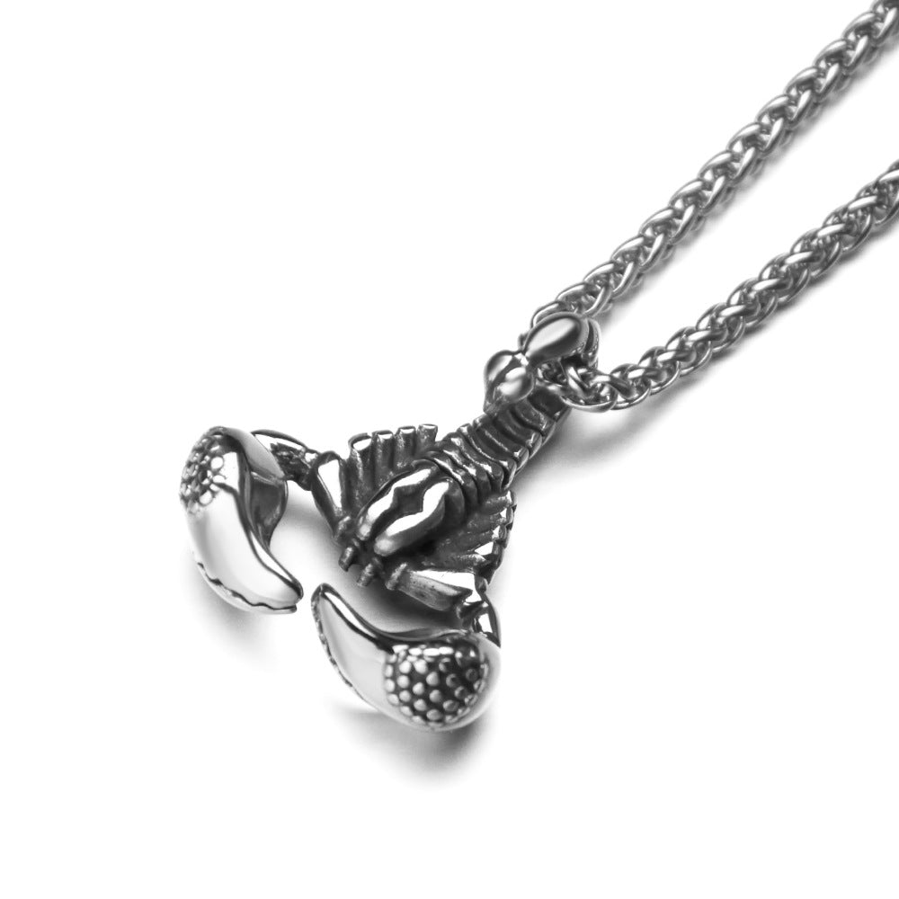 Retro Scorpion Pendant Necklace in Titanium Steel for Men - Rock Style Jewelry