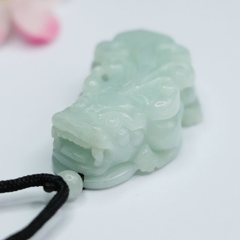 Fortune's Favor Sterling Silver Jade Pendant with Ruyi Pixiu Design