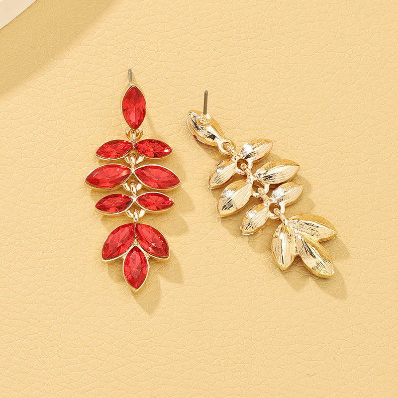 Vintage Vienna Verve Leaf Earrings - Elegant Alloy Jewelry for Women