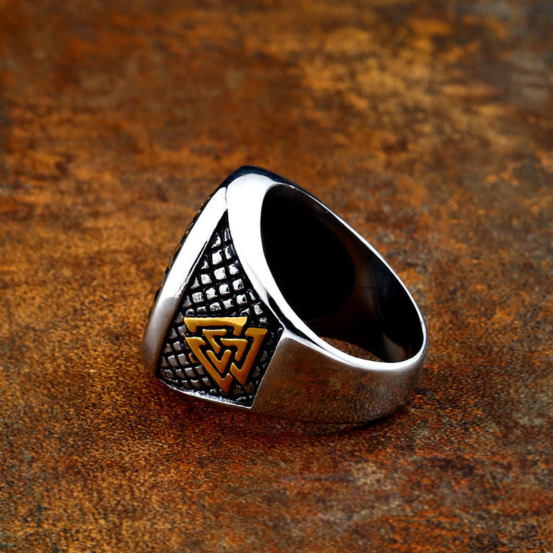 Personalized Nordic Viking Titanium Steel Ring for Men - Unique Stainless Steel Jewelry