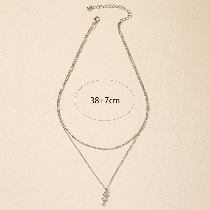 Elevated Rose Blossom Necklace in Contemporary Style with Delicate Chain