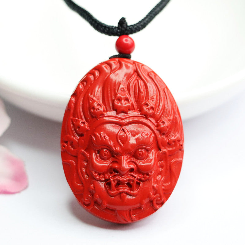 Zhong Kui Red Sand Pendant with Cinnabar Stone