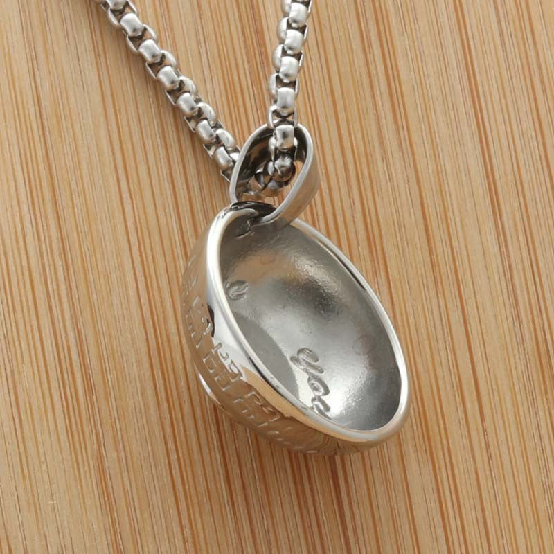 Punk Style Titanium Steel Bowl Pendant Necklace for Men - Retro Trendy Fashion Accessory