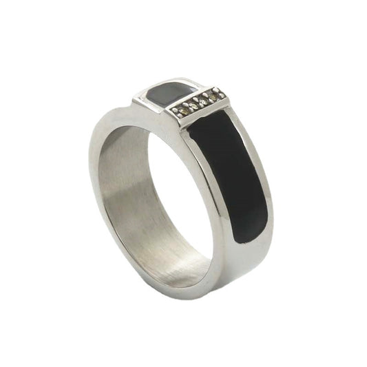 Titanium Steel Retro Dripping Ring for Men - Trendy Punk Style Direct from Manufacturer