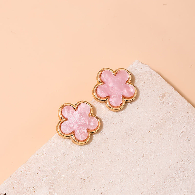 Chic Five Leaf Grass Korean Earrings - Vienna Verve Collection