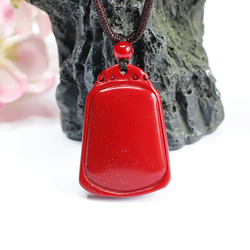 Cinnabar Pendant Purple Gold Sand Trapezoid Pendant Jewelry