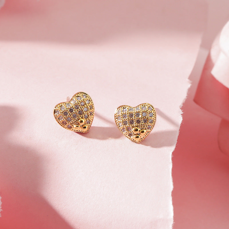 Zircon Love Stud Earrings - Vienna Verve Collection