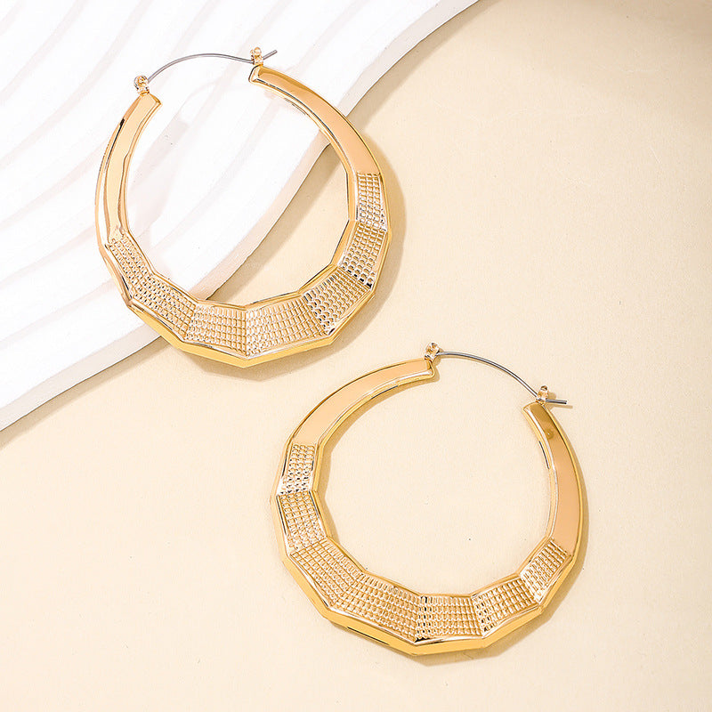 Exaggerated Geometry Circle Earrings - Vienna Verve Collection