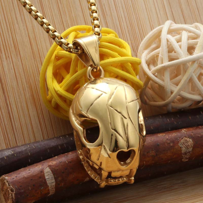 Personalized Titanium Steel Skull Pendant Necklace for Men - Retro Punk Animal Head Design