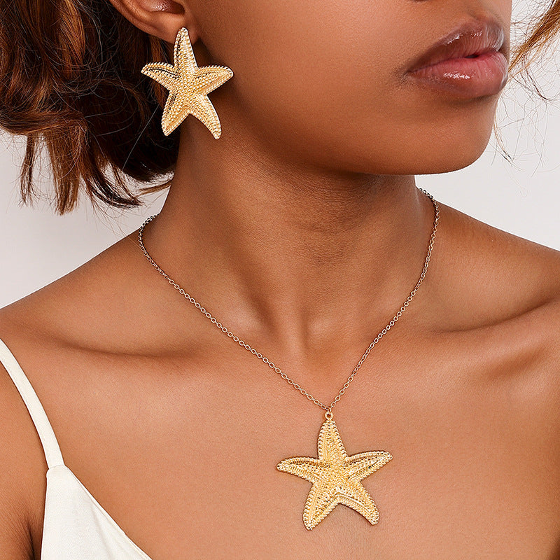 Extravagant Starfish Necklace and Earrings Set - Vienna Verve Collection