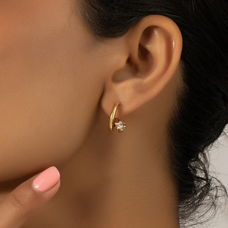 Luxe French-inspired C-shaped Statement Earrings - Vienna Verve Collection