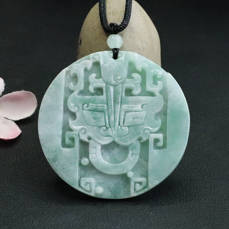 Auspicious Beast Round Jade Pendant from the Fortune's Favor Collection