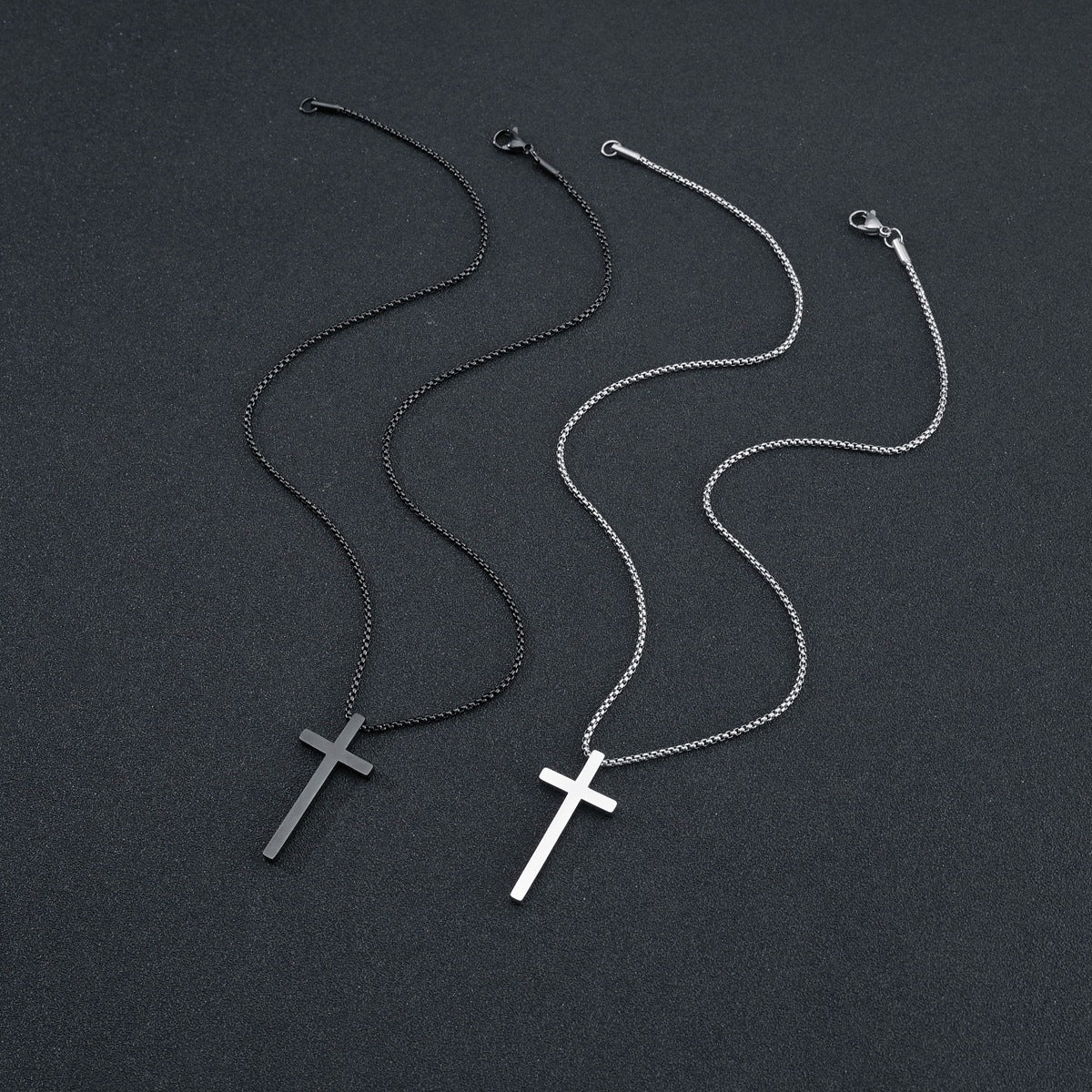 European and American Style Men's Stainless Steel Cross Necklace - Planderful Collection, Everyday Genie - Factory Wholesale