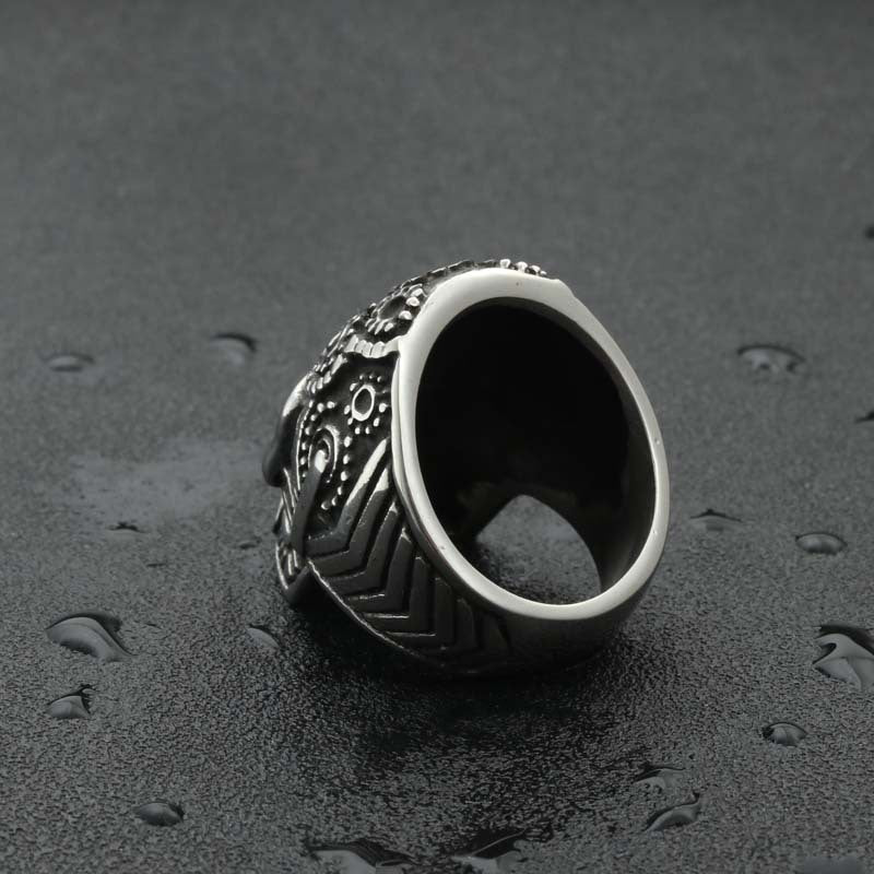 Titanium Steel Roller Skull Ring - Edgy Punk Jewelry for Men, Retro Hipster Style