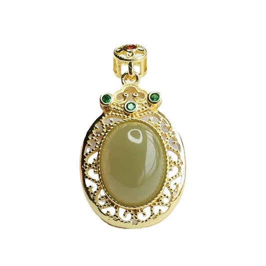 Jade Fortune's Favor Sterling Silver Pendant