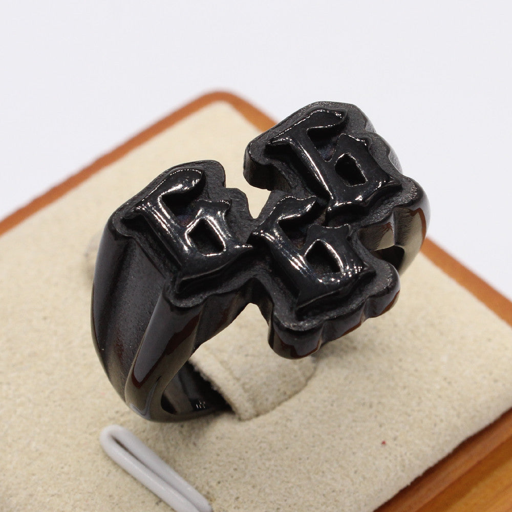 Planderful Collection Everyday Genie Men's Titanium Rock Punk Style Ring