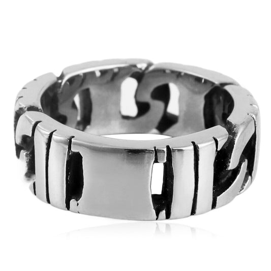 Trendy Titanium Steel Locomotive Chain Ring for Men - Personalized Retro Accessory