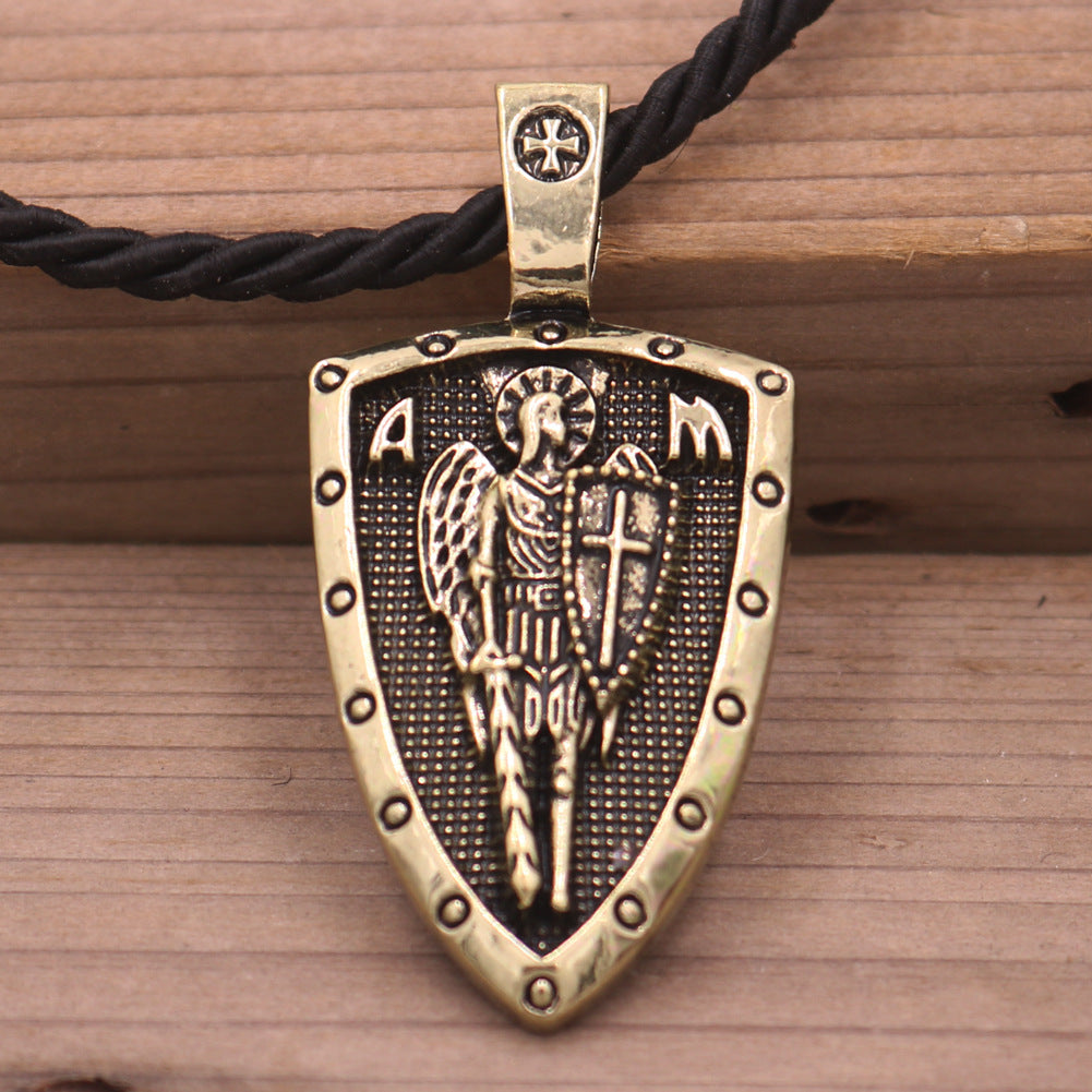 Archangel St Michael's Shield Protection Charm Necklace - Russian Orthodox Pendant