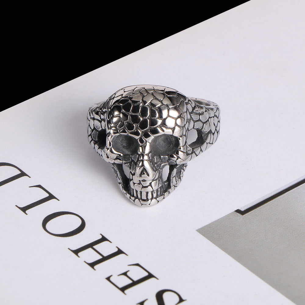 Skull Design Titanium Steel Ring - Personalized Punk Jewelry for Men, Wholesale Manufacturer Source