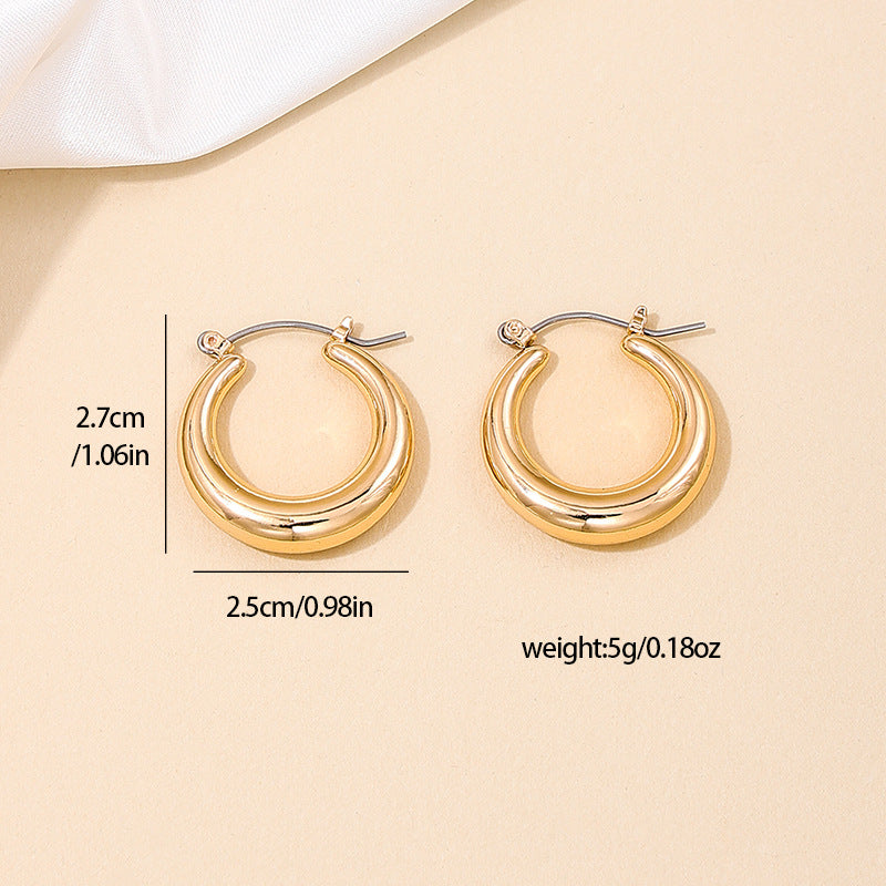 Chic Circular Earrings with Urban Vibe, Stylish Women's Accessory