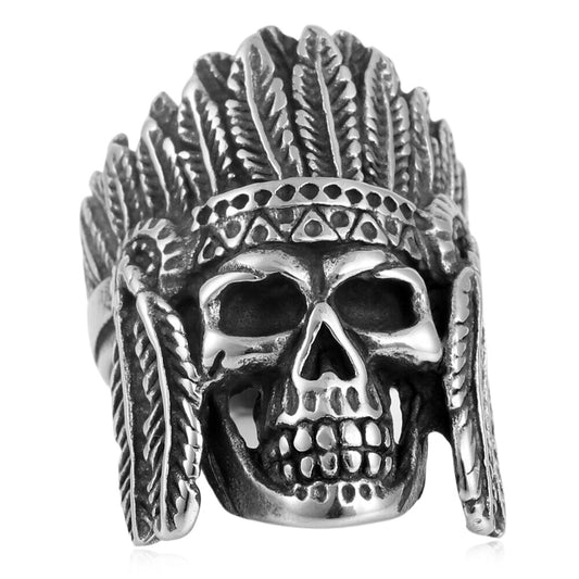 Titanium Steel Skull Ring for Men - Personalized Retro Trendy Accessory in Stainless Steel