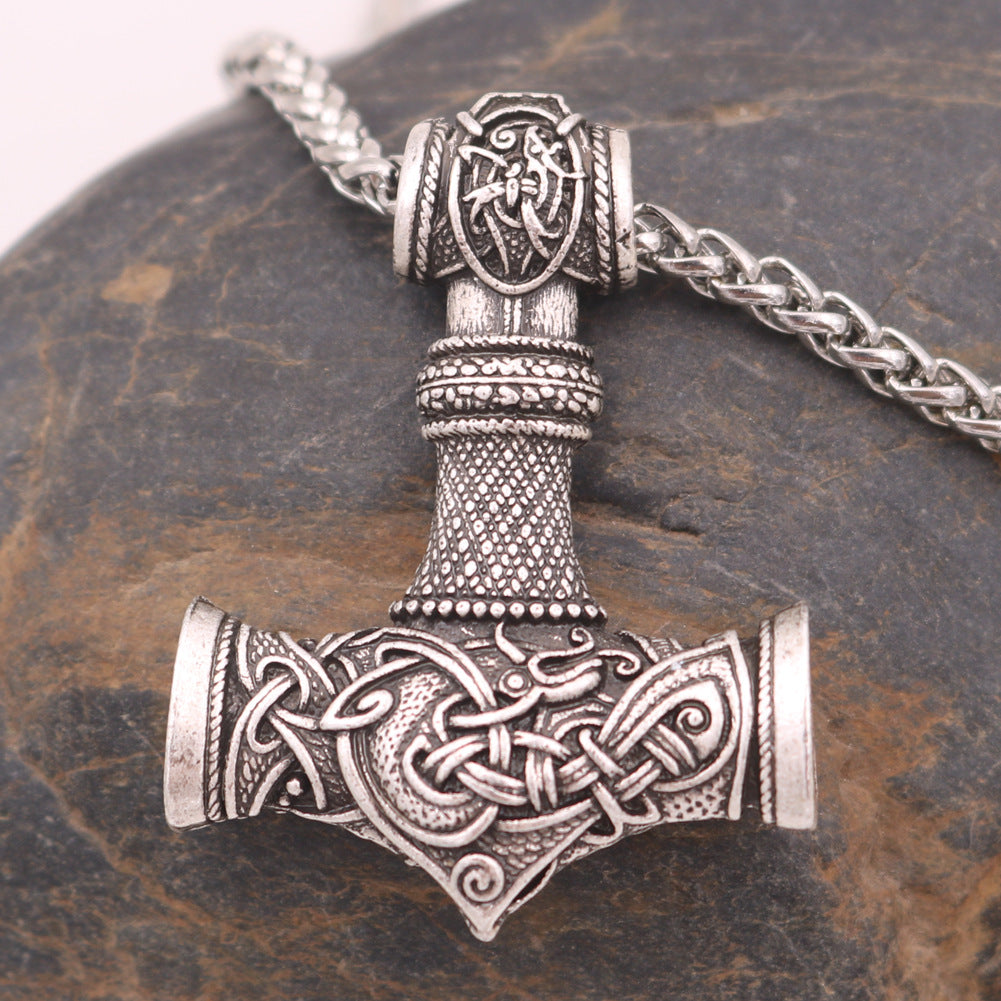 Nordic Mythology Viking Thor's Hammer Pendant Necklace for Men