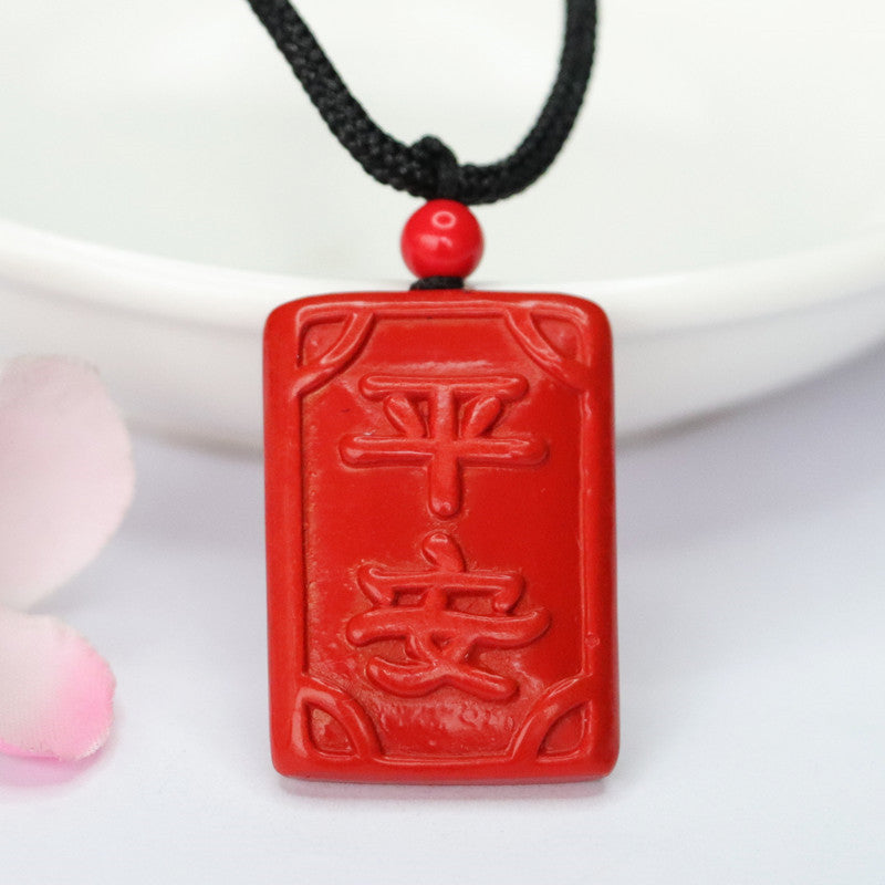 Red Sandstone and Sterling Silver Protective Talisman Pendant