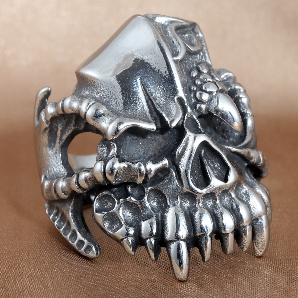 Personalized Retro Skull Ring for Men - Trendy Titanium Steel Jewelry Accessory