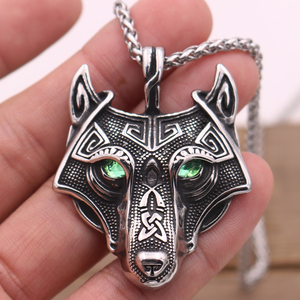 Mystical Viking Wolf Necklace with Celtic Touch