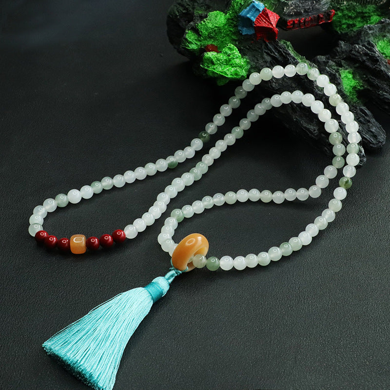 Bodhi Root and Cinnabar Stone Serenity Necklace