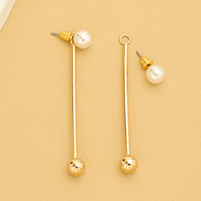 Elegant Pearl and Metal Earrings Set with Versatile Style