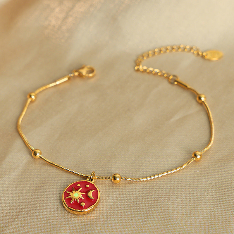 Celestial Myth Enamel Glaze Gold Bracelet - Planderful Everyday Genie Collection