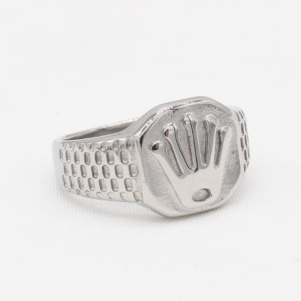 Personalized Titanium Steel Crown Ring for Men - European and American Fashion Wholesale Jewelry