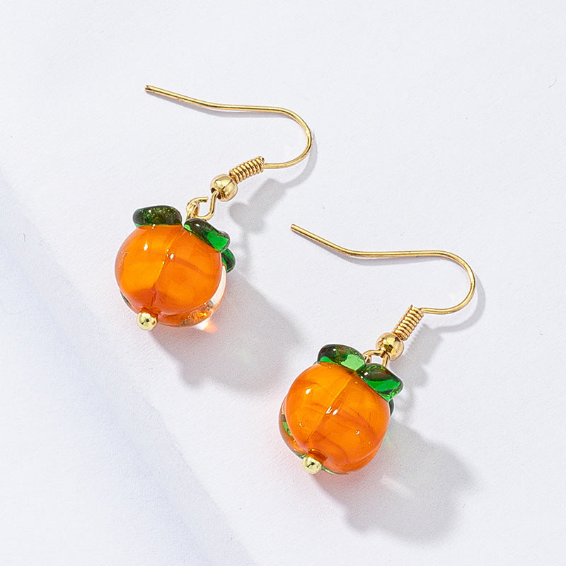 Retro Persimmon Ruyi Earrings and Necklace Set - Vienna Verve Collection