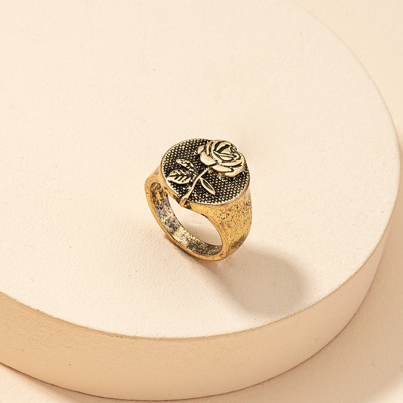 Vintage Floral Cross-Border Ring - Elegant Vienna Verve Collection